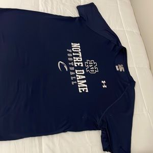 Under Armour University of Notre Dame T-shirt, 3XL, Navy with White words
